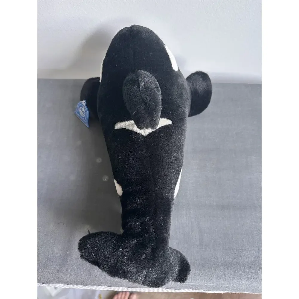 Vintage 1980s Sea World Parks Shamu Orca Killer Whale Souvenir Plush Tag Attach
